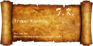 Trapp Károly névjegykártya