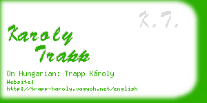 karoly trapp business card