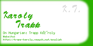 karoly trapp business card